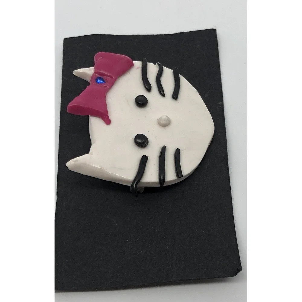 Unique Hand Made Clay Hello Kitty‎ Sanrio Pin Lapel Brooch 1.5